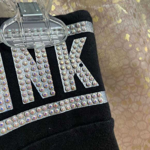 PINK Victorias Secret Iridescent Rhinestone Black Yoga Leggings, Medium - Picture 4 of 6